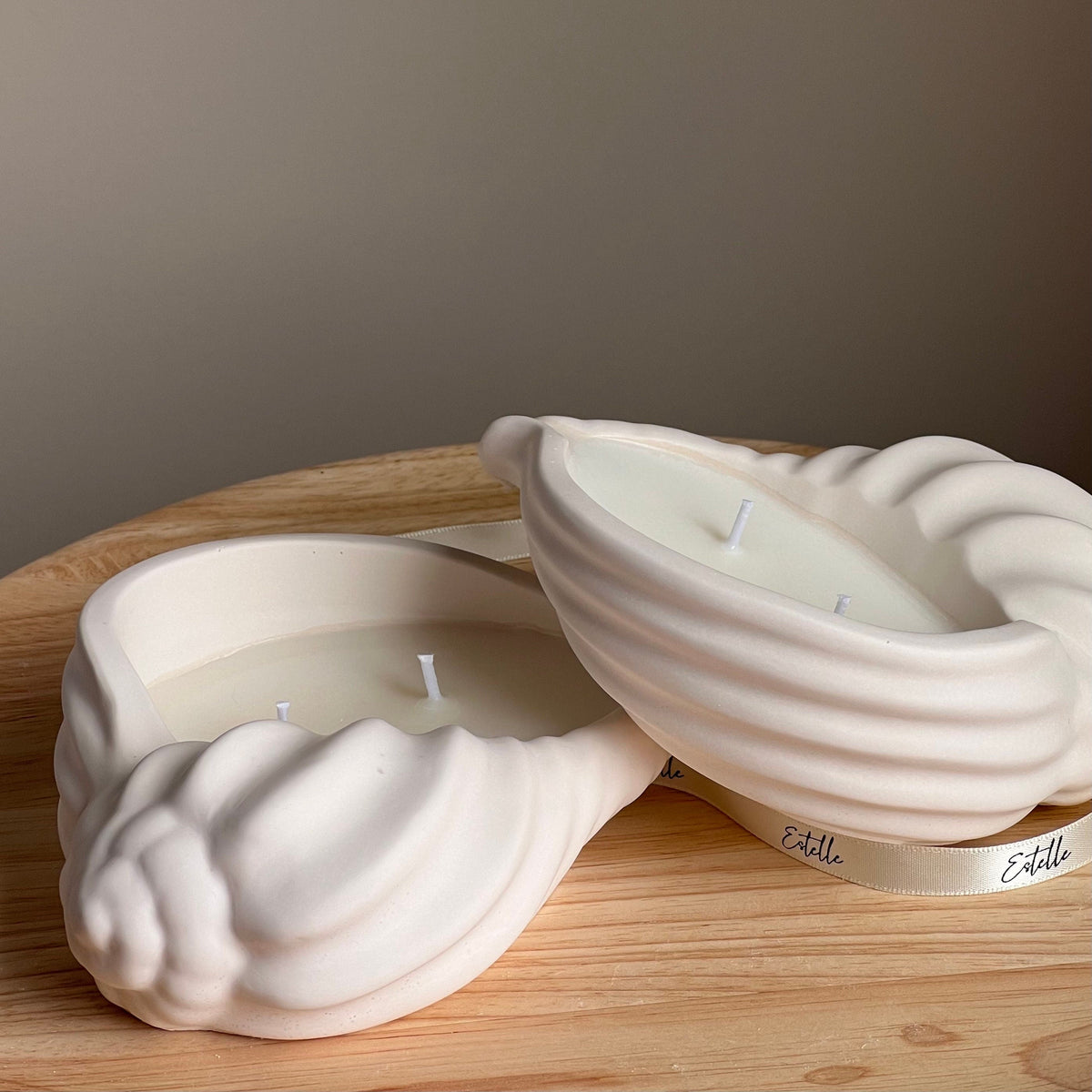 Conch Shell Soy Wax Candle | Jesmonite Vessel, Handmade