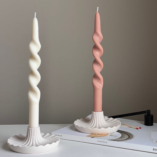 Bougeoir rond en Jesmonite : Décoration de table élégante
