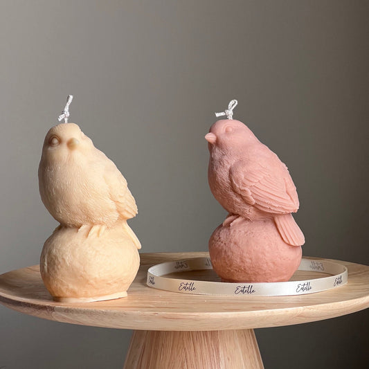 Bougie Artisanale en Cire de Soja Oiseau : Cadeau Décoratif Sculptural pour la Maison