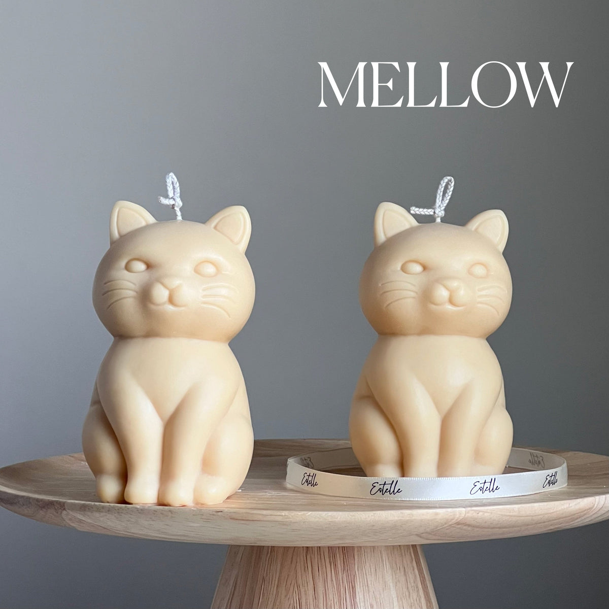 Bougie chat en cire de soja faite à la main : cadeau décoratif sculptural pour la maison