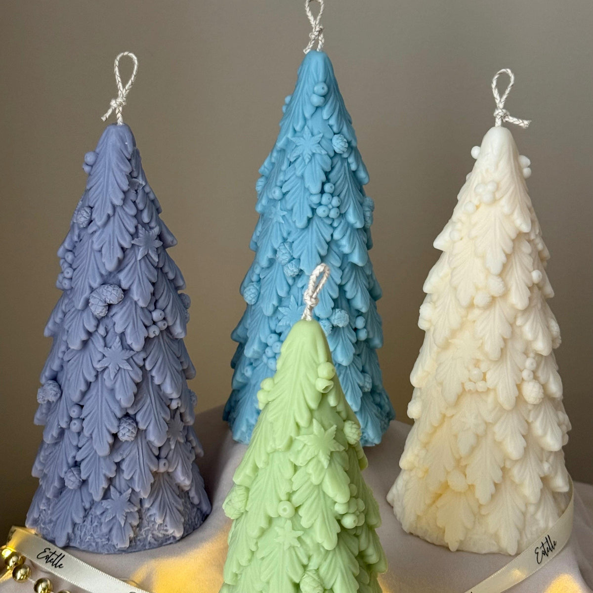 Large Christmas Tree Candle: Hand Poured Soy Wax Festive Decor