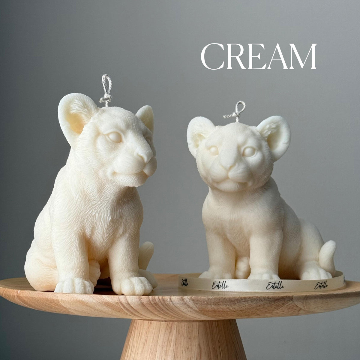 Bougie Lion Faite à la Main : Bougie Animale Sculpturale en Cire de Soja