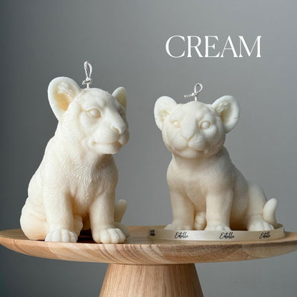 Bougie Lion Faite à la Main : Bougie Animale Sculpturale en Cire de Soja