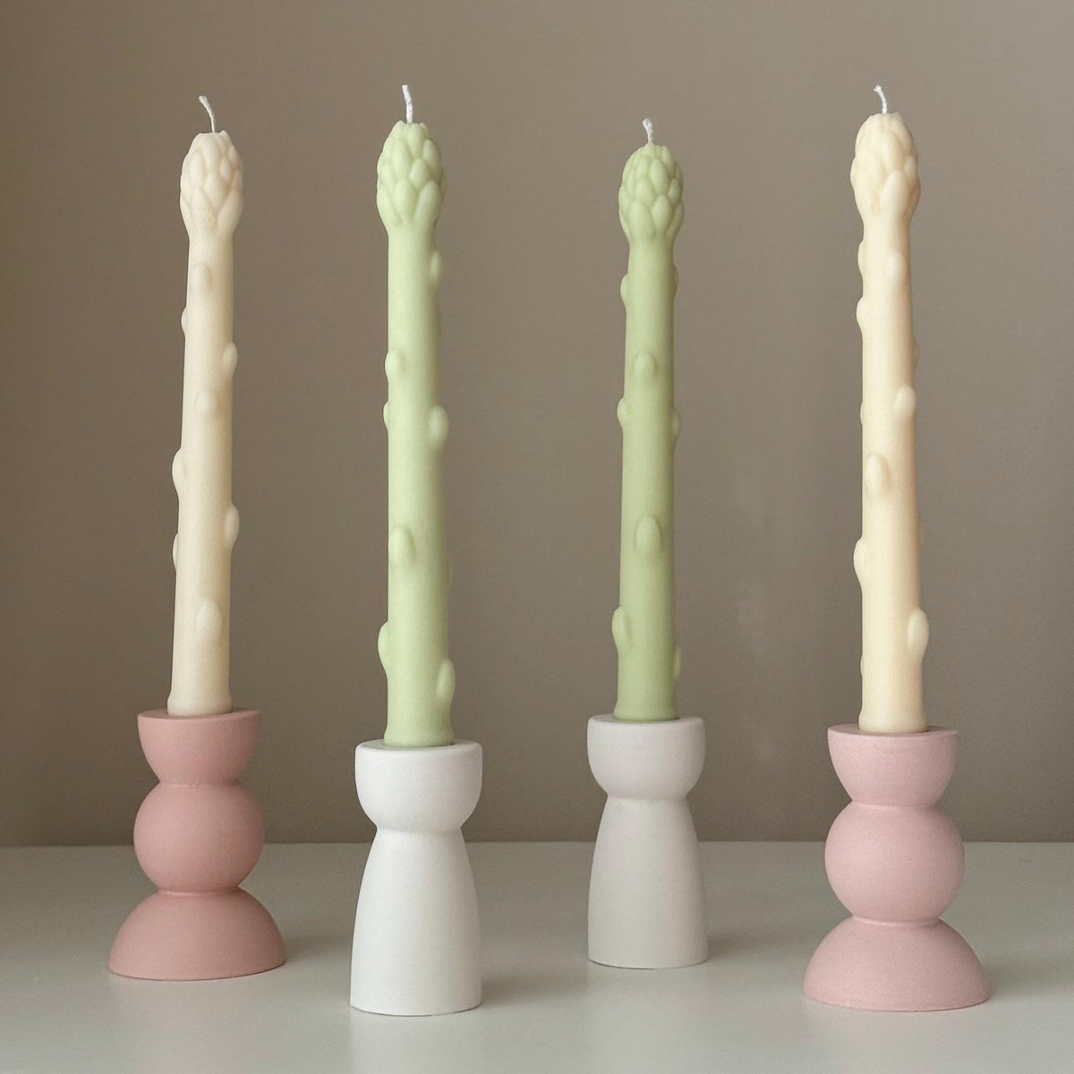 Asparagus Taper Candle: Handmade Soy Wax Dinner Candle