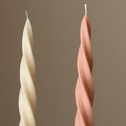 Spiral Soy Wax Taper Candle: Trendy Dinner Table Centerpiece