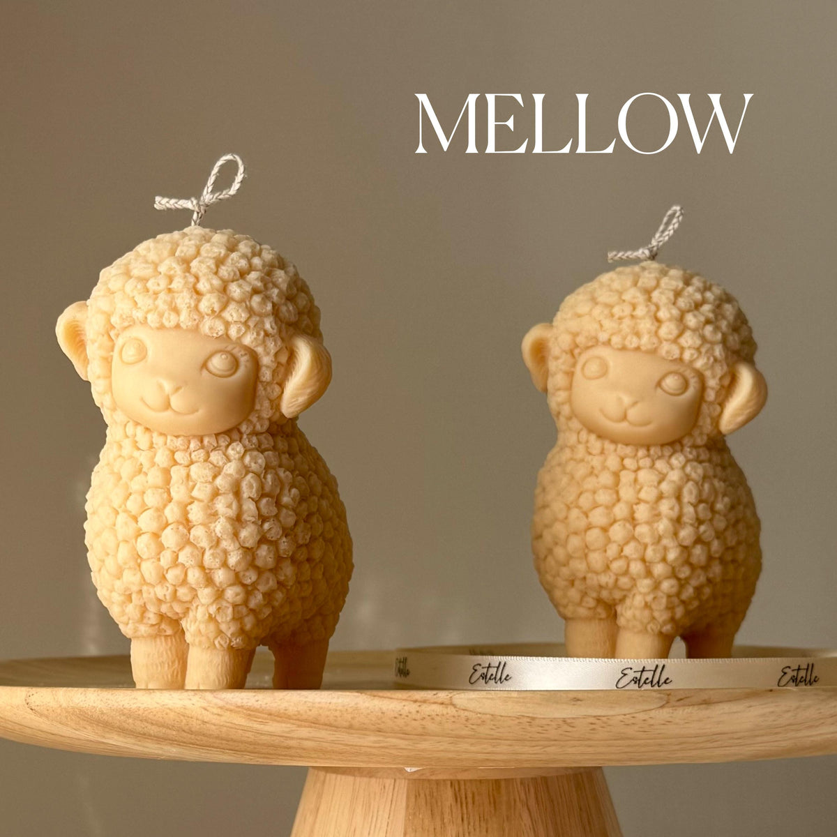Bougie en Soja Mouton Faite Main | Décoration de Chambre d'Enfant