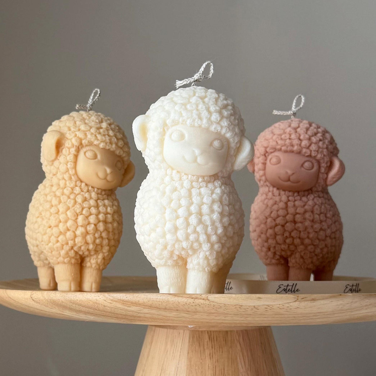 Bougie en Soja Mouton Faite Main | Décoration de Chambre d'Enfant