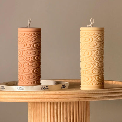 Clouds Pillar Candle | Handmade Decorative Candle