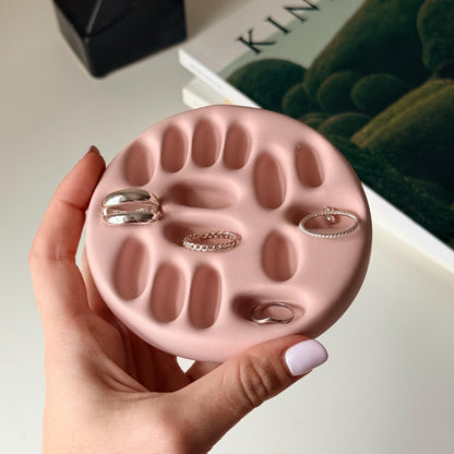 Plat Organisateur Bague Minimaliste | Plateau Sculptural en Jesmonite