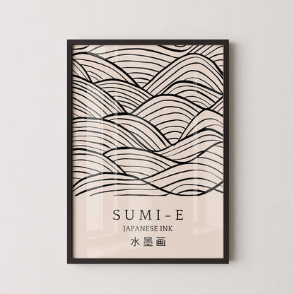 Sumi-E Art Print: Japanese Ink Brush Strokes, Giclee Quality