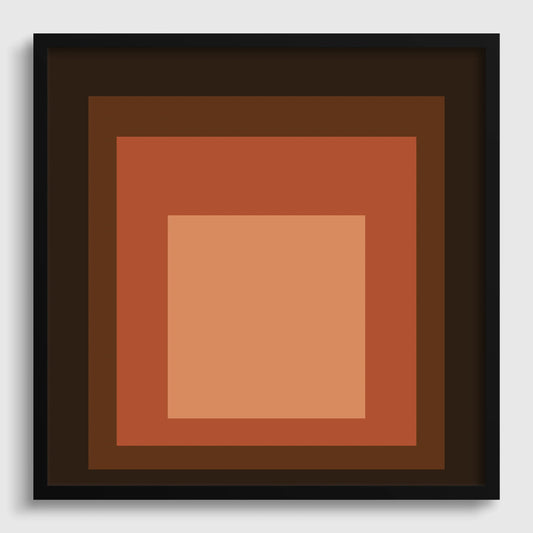 Inspiré par l'estampe "Oxblood" de Josef Albers : « Hommage au carré » Estampe giclée moderne du milieu du siècle