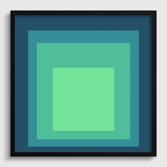 Inspiré par Josef Albers - Sarah - Hommage au Carré Impression Giclée : Art Moderne du Milieu du Siècle