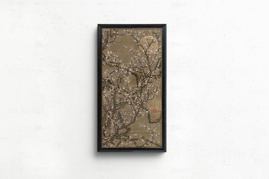 Jakuchu Ito White Plum Blossoms Giclee Print: Vintage Asian Botanical Art