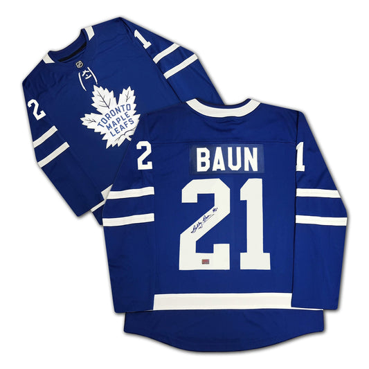 Bobby Baun Autographed Toronto Maple Leafs Blue Jersey