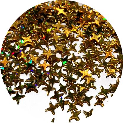 Holographic Gold 4 pointed star Glitter