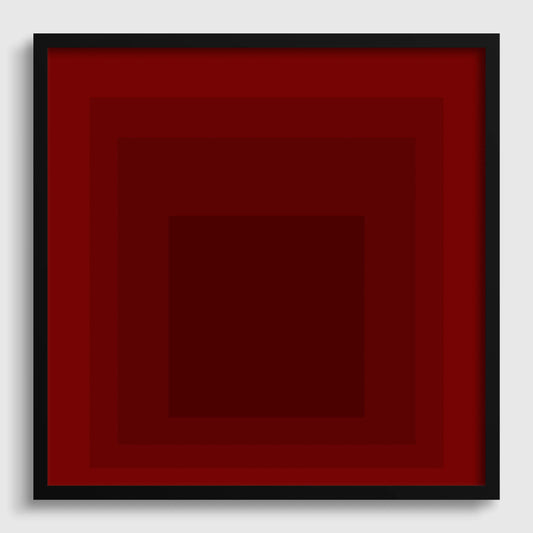 Josef Albers Inspired 'Flood' Giclee Print: Mid-Century Modern Art, Red Homage to the Square