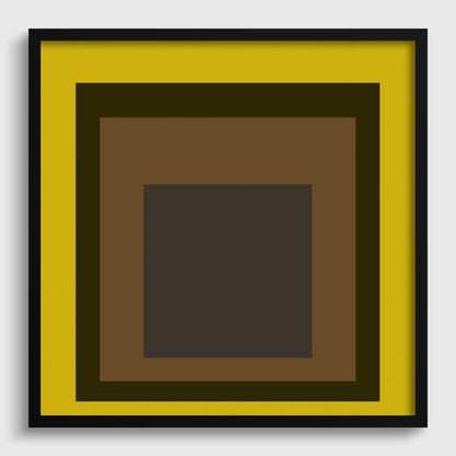Josef Albers Inspired 'Harvest' Giclee Print: Mid-Century Modern Art, Mustard Yellow