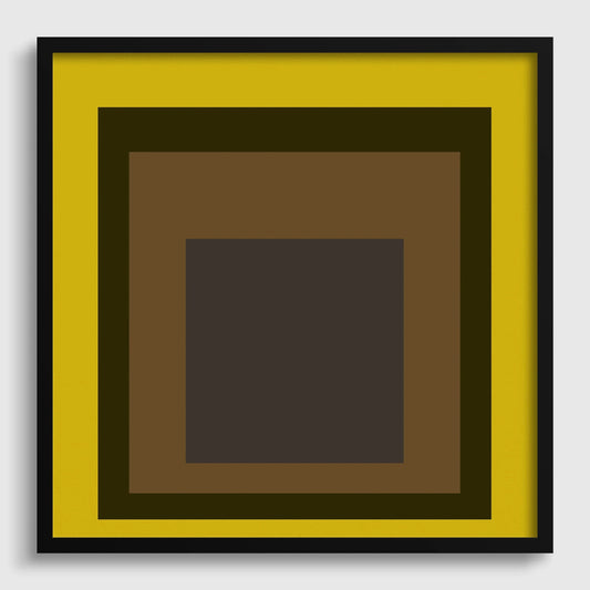 Josef Albers Inspired 'Harvest' Giclee Print: Mid-Century Modern Art, Mustard Yellow