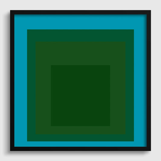 Josef Albers Inspired 'Madagascar' Giclee Print: 'Homage to the Square' Mid-Century Modern Art, Framed Option