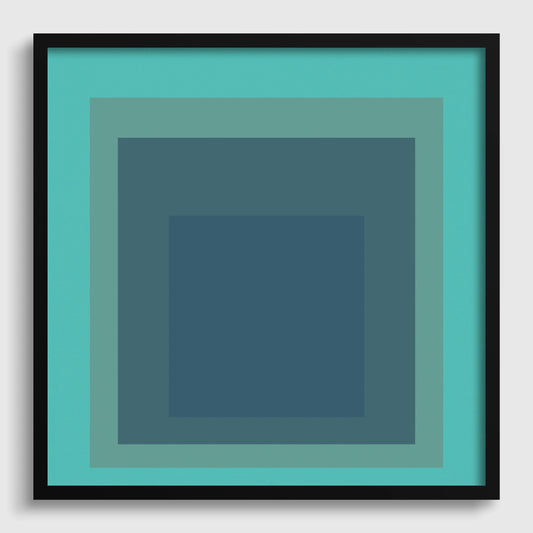 Josef Albers Inspired 'Meadow' Giclee Print: Mid-Century Modern Art, Mint Green