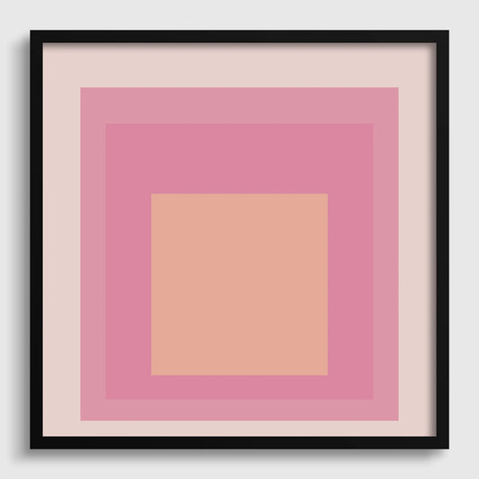 Josef Albers Inspired 'Patricia' Giclee Print: Mid-Century Modern Homage to the Square (1x1)