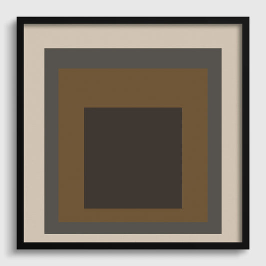 Josef Albers Inspired ‚ Sienna‚Äô Art Print: Mid-Century Modern Homage to the Square (1x1)