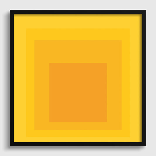 Josef Albers Inspired Taos Giclee Print: Mid-Century Modern Art, 'Homage to the Square' Yellow & Orange