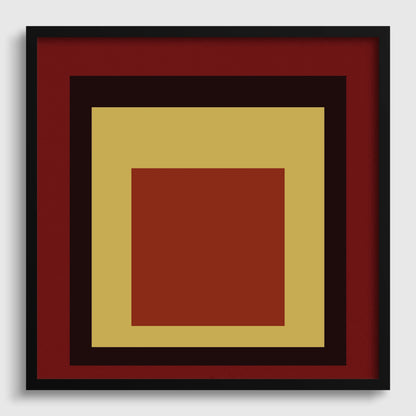 Impression Giclée 'Uber Alles' inspirée de Josef Albers : Hommage Moderne du Milieu du Siècle au Carré