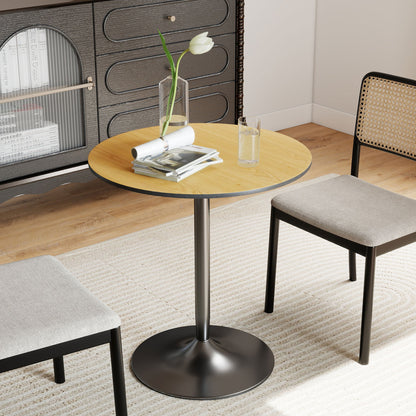 Avis 27.6" Modern Wooden Dining Table with Steel Base-Natural