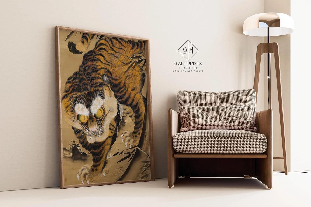 Vintage Japanese Tiger Art Print: Katayama Yokoku Woodblock, Giclee on Hahnemuhle Paper (Available Framed)