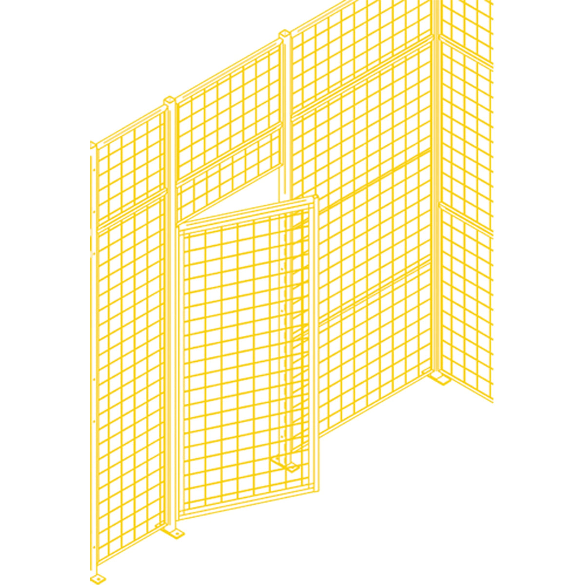 Wire Mesh Partition Components - Swing Doors, 3' W x 7' H