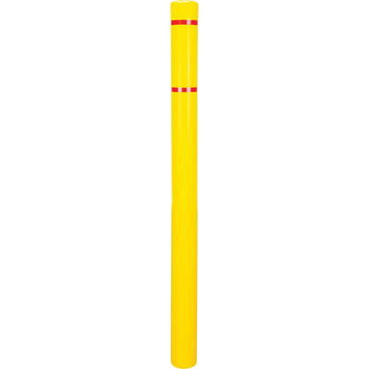 Polyethylene Bollard Cover, 4-1/2" Dia. x 64" L, Red/Yellow