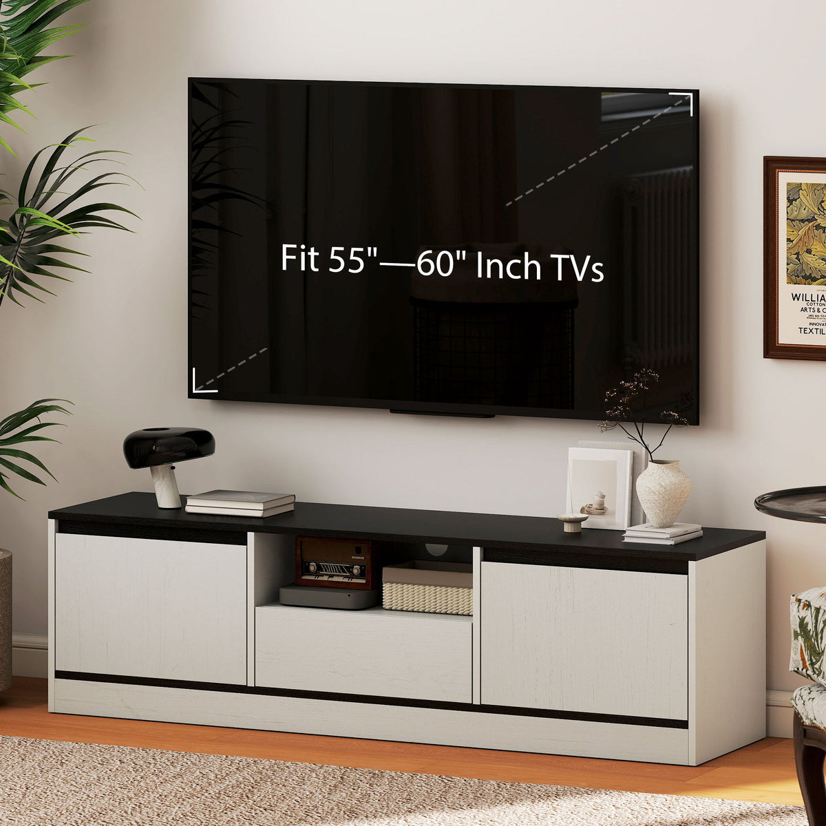 Palmer TV Stand for 55-65 Inch TVs-White