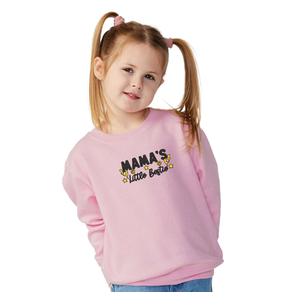 Crewneck "Mama's Little Bestie" embroidered for toddlers