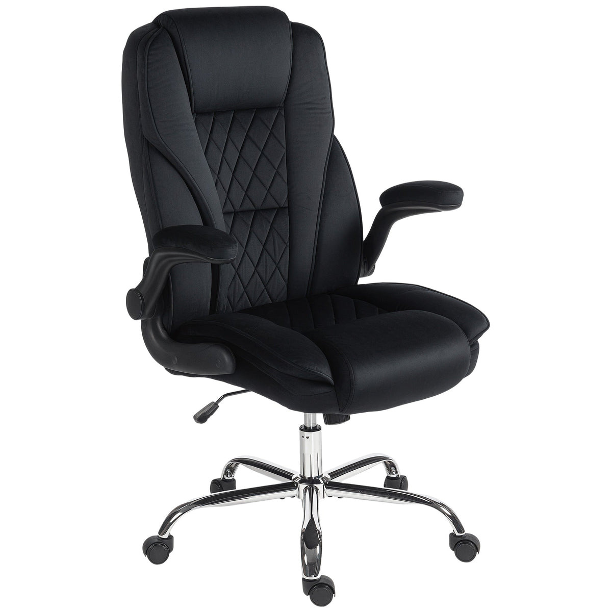Chaise de bureau exécutive en tissu Hayden avec accoudoirs relevables - Noir
