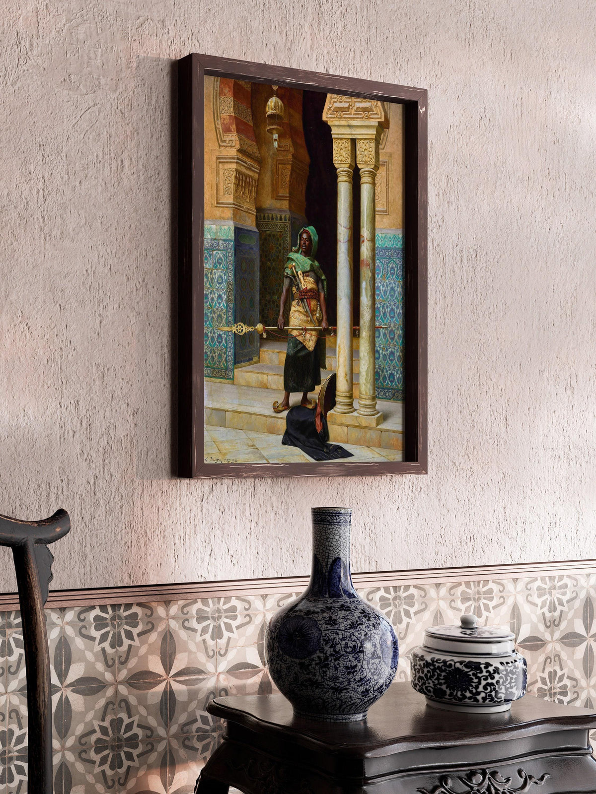 Ludwig Deutsch - The Nubian Guard | Orientalist Fine Art (available handframed or unframed)