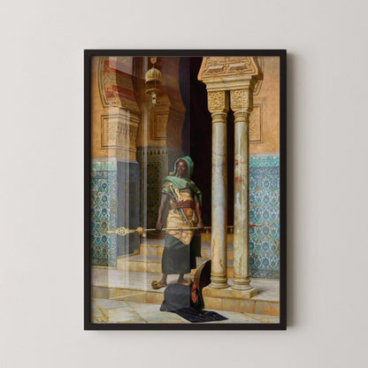 Ludwig Deutsch - The Nubian Guard | Orientalist Fine Art (available handframed or unframed)