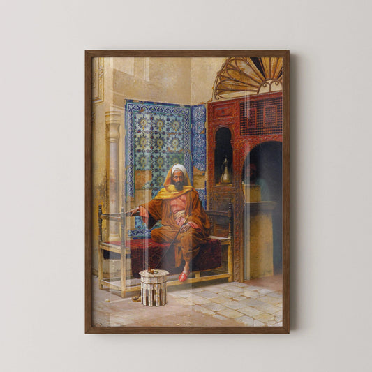 Ludwig Deutsch - The Smoker | Orientalist Art (available handframed or unframed)