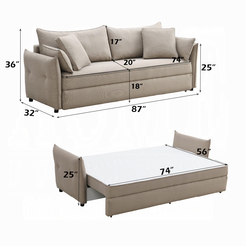 Canapé-lit convertible avec rangement Cais - Beige