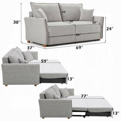 Canapé-lit avec rangement Oran (taille condo) – Gris