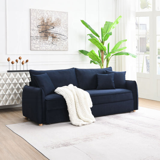 Canapé-lit Bica Velvet Condo avec rangement – Bleu marine