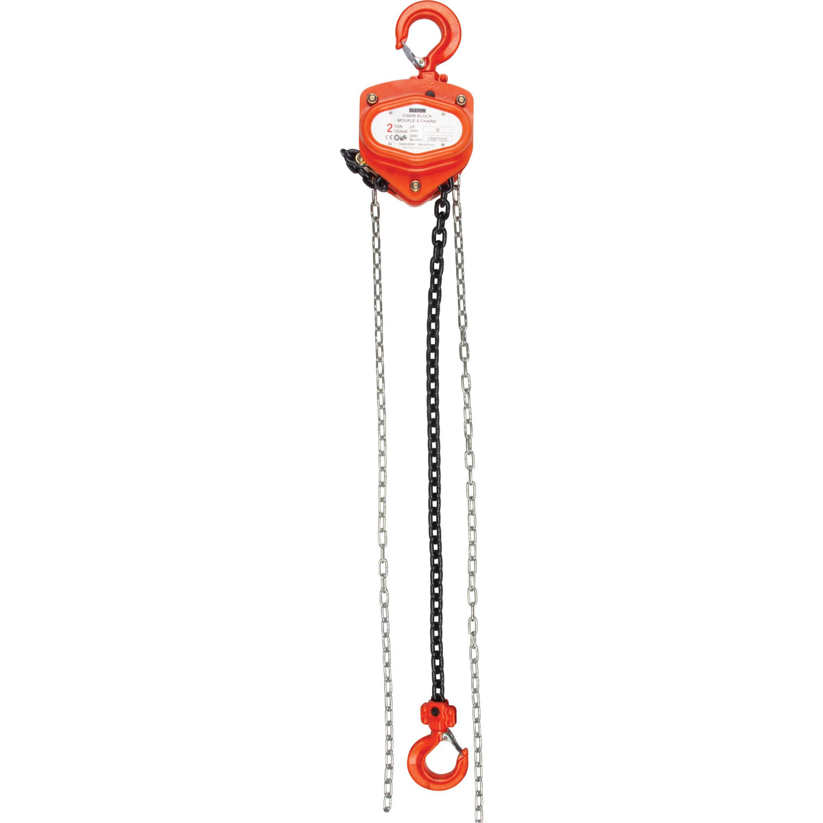Chain Hoist, 10' Lift, 4000 lbs. (2 tons) Capacity, Alloy Steel Chain