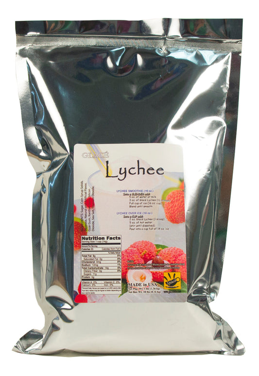Lychee 4 in 1 Mix for Bubble Tea, Smoothies, Lattes and Frappes, 3 lbs. Bag (Case 6 x 3 lbs. Bags)  - Multi-Use Powdered Beverage Mix - Ships Free Within Canada on Orders Above CAD $199