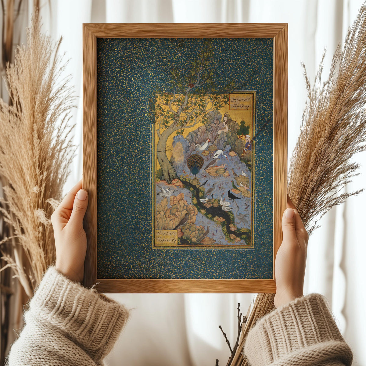 Persian Miniature Art Print: Mantiq al Tayir, 17th Century Giclee