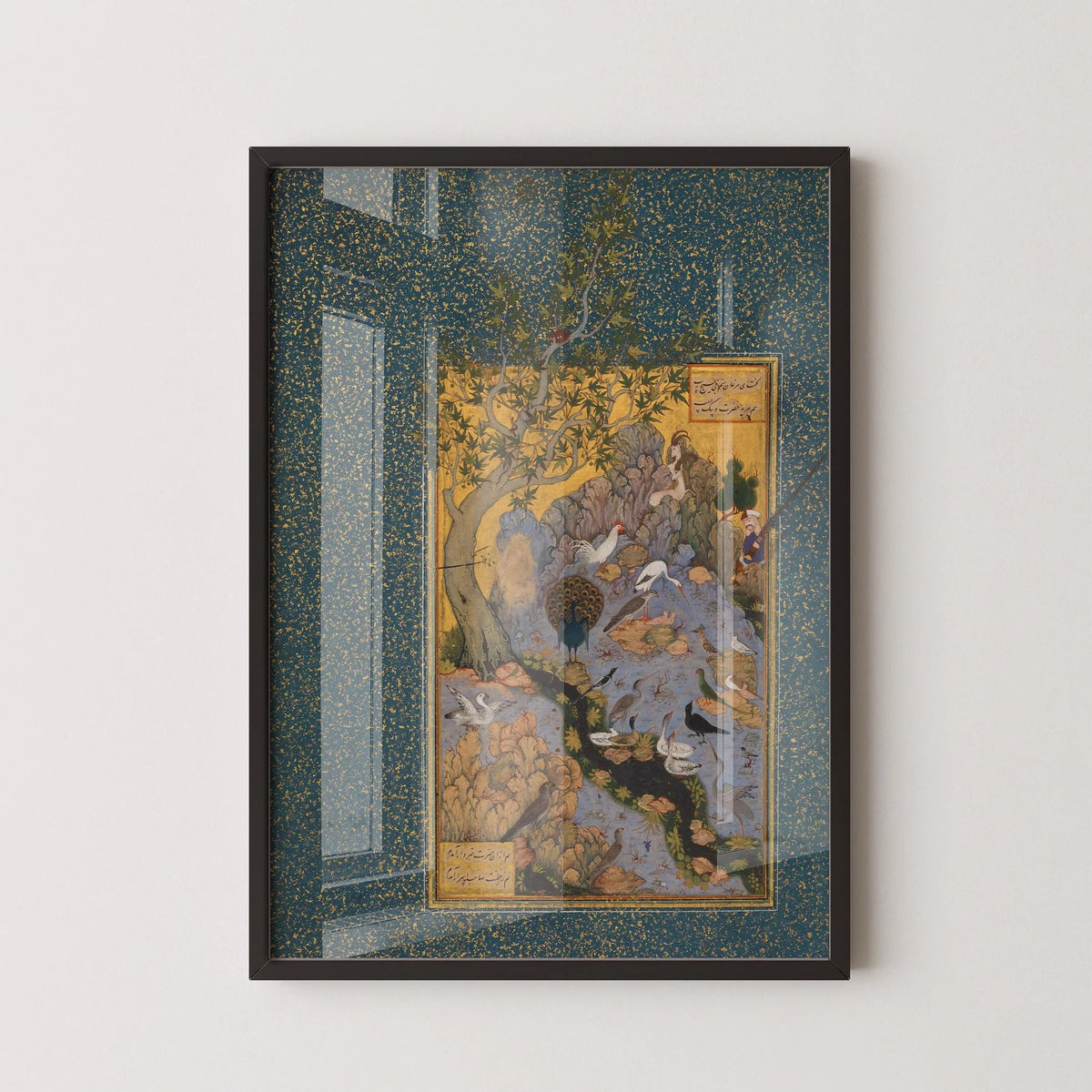 Persian Miniature Art Print: Mantiq al Tayir, 17th Century Giclee