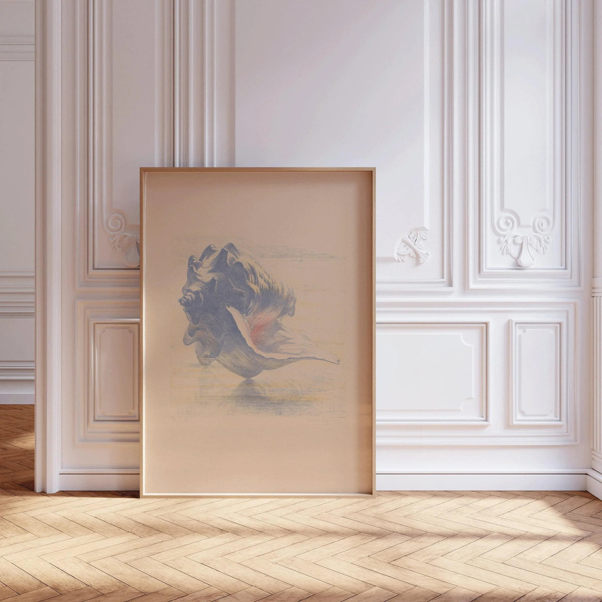 Seashell Art Print: Maurits van der Valk, Beige and Blue