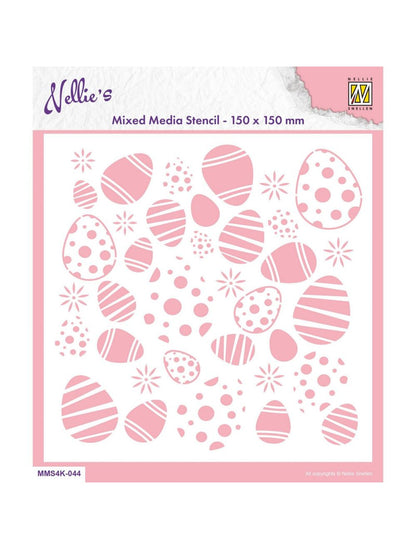 Nellie Snellen • Pochoir 15x15cm Fond œufs de Pâques
