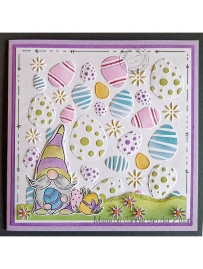 Nellie Snellen • Pochoir 15x15cm Fond œufs de Pâques