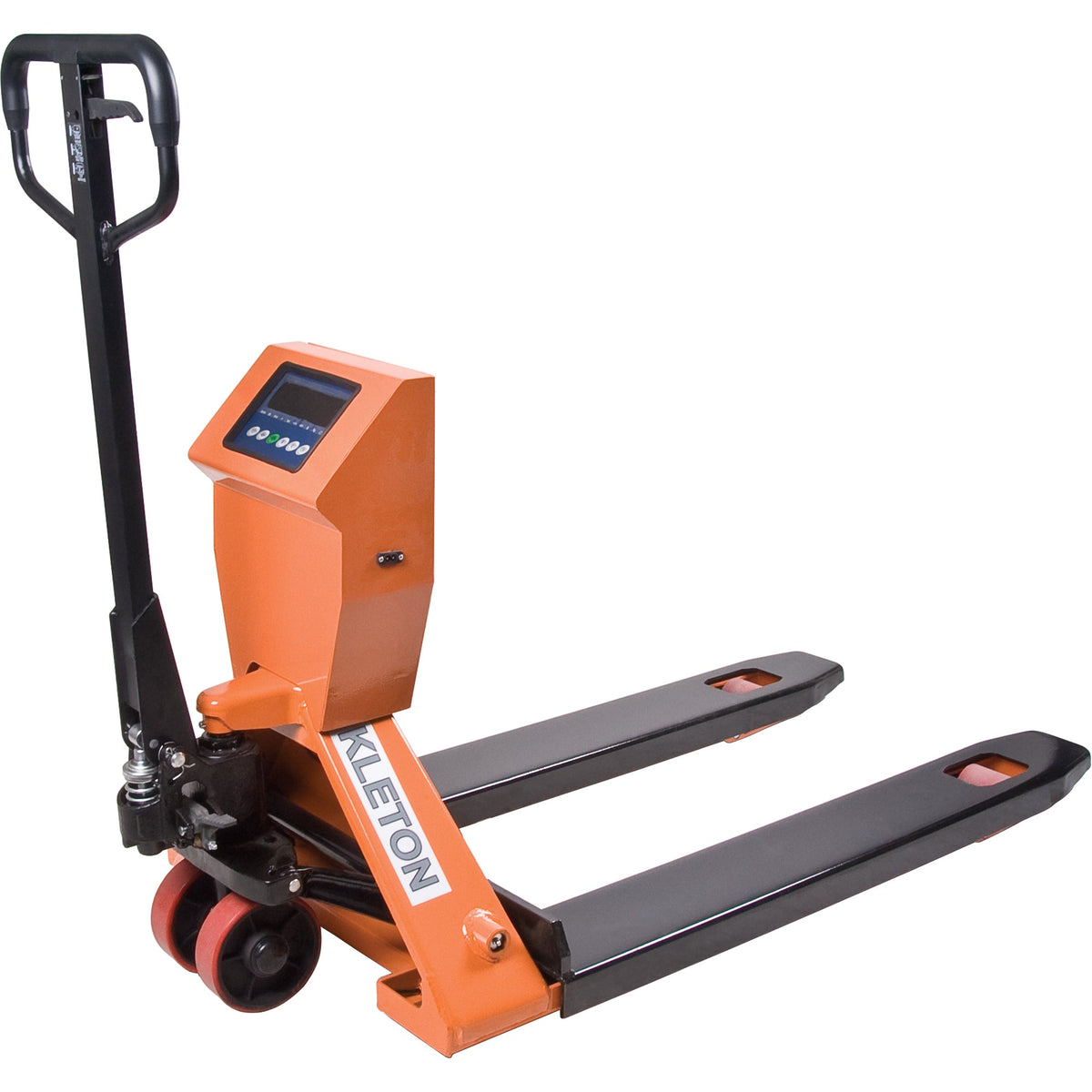 Transpalettes avec balance numérique, 113 cm L x 68,6 cm l, Cap. 2000 kg