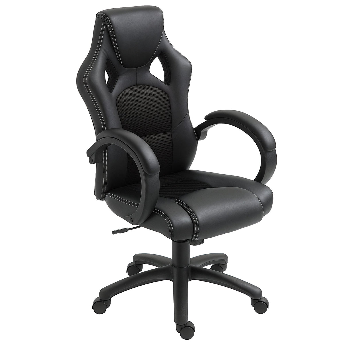 Chaise de bureau de jeu Erling avec fonctions de pivotement et d'inclinaison - Noir